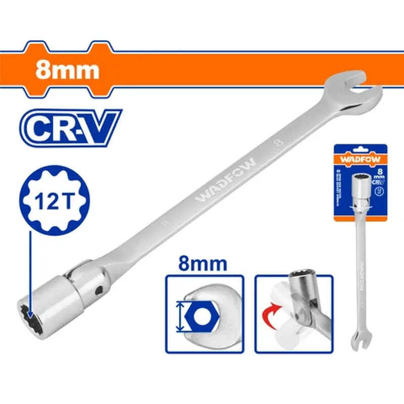 WadFow 8mm Flexible Socket Wrench