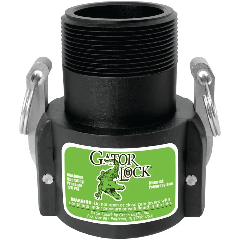 Green Leaf 200B/GLP200BNL Cam Lever Coupling, 2 in, Female x MNPT, Glass Filled Polypropylene