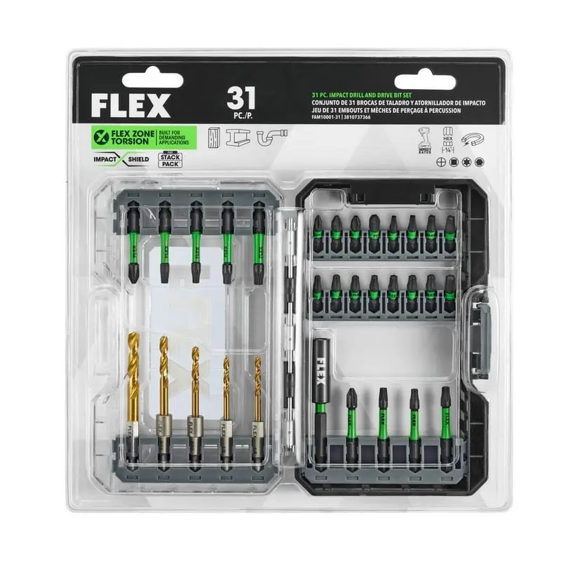 FLEX FAM10001-31 31 PC. Impact Drill and Drive Bit Set