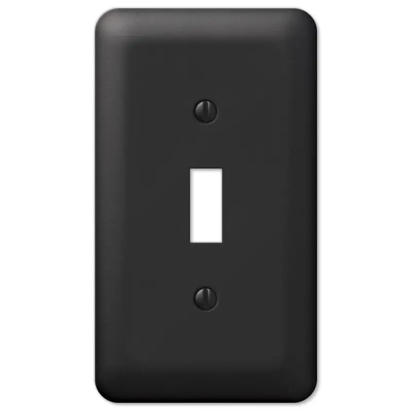 Amerelle Devon 935TBK Wallplate, 5 in L, 2-13/16 in W, 1 -Gang, Steel, Black