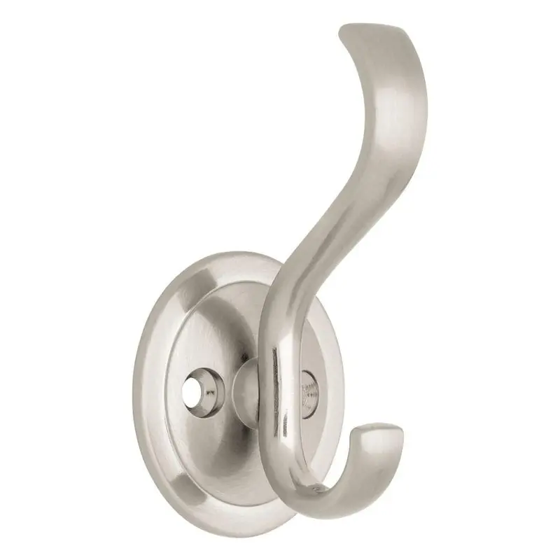 3 in. Satin Nickel Coat Hook with Round BaseSatin Nickel / 0.105 / 1
