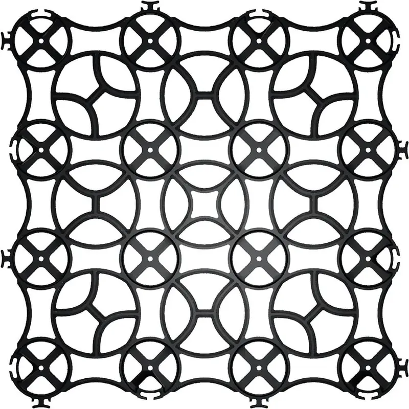 22 in. x 22 in. x 1 in. Black Slim Grid Plastic Pavers (12-Pavers/40.5 sq. ft.)