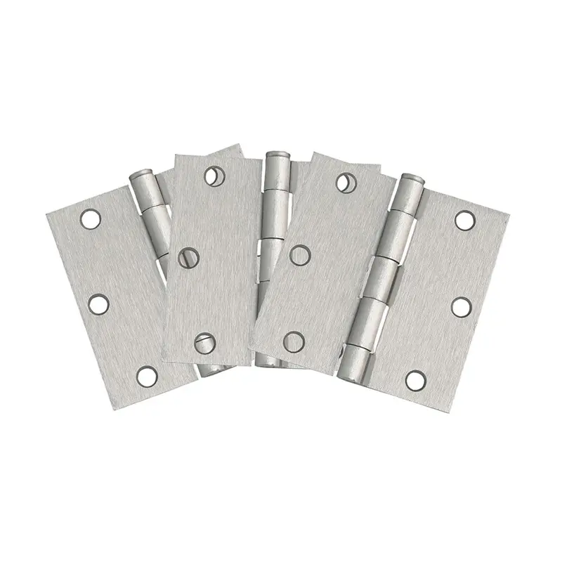 Design House  Square Corner Door Hinge in Satin Nickel, 3.5-Inch, 3-Pack3.5"