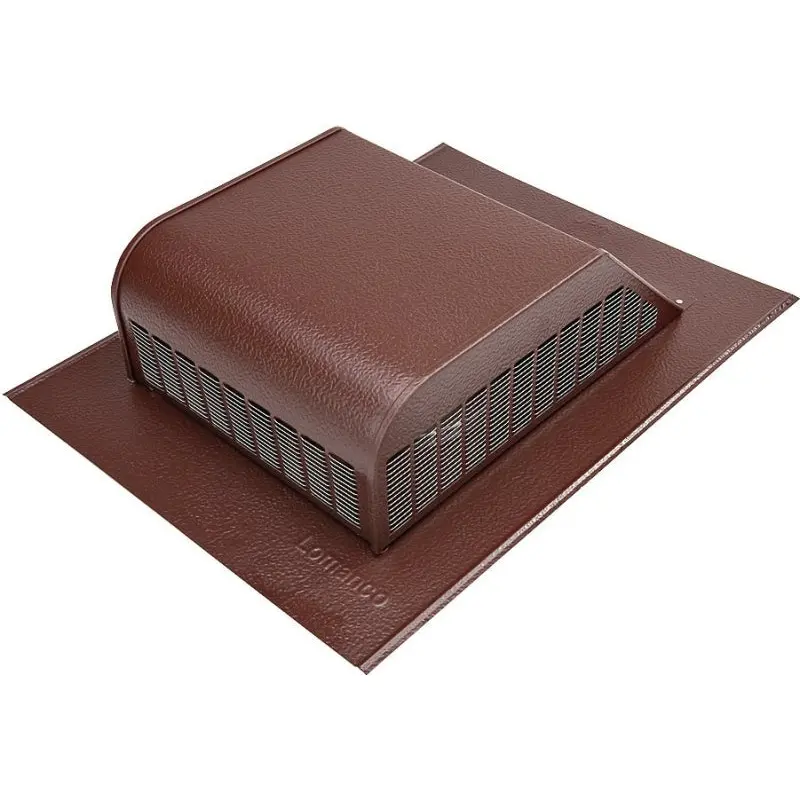 Lomanco LomanCool 750BR Static Roof Vent, 16 in OAW, 50 sq-in Net Free Ventilating Area, Aluminum, Brown