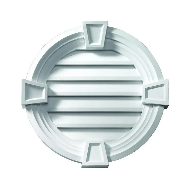 33.25 in. x 33.25 in. Round White Polyurethane Weather Resistant Gable Louver Vent7.3 / each