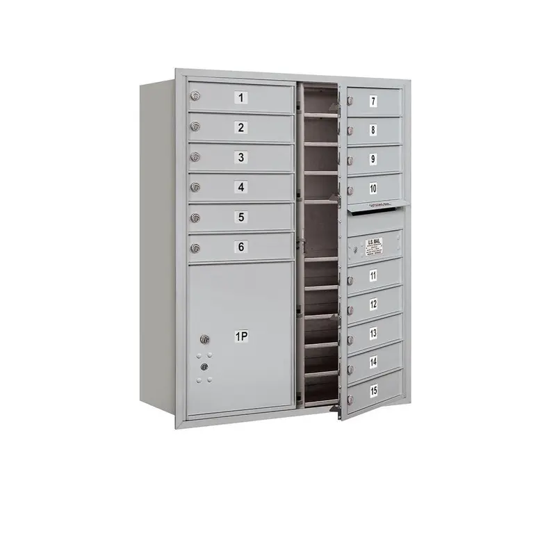 41 in. H x 31-1/8 in. W Aluminum Front Loading 4C Horizontal Mailbox with 15 MB1 Doors/1 PL5Bronze / 140.0 / 15