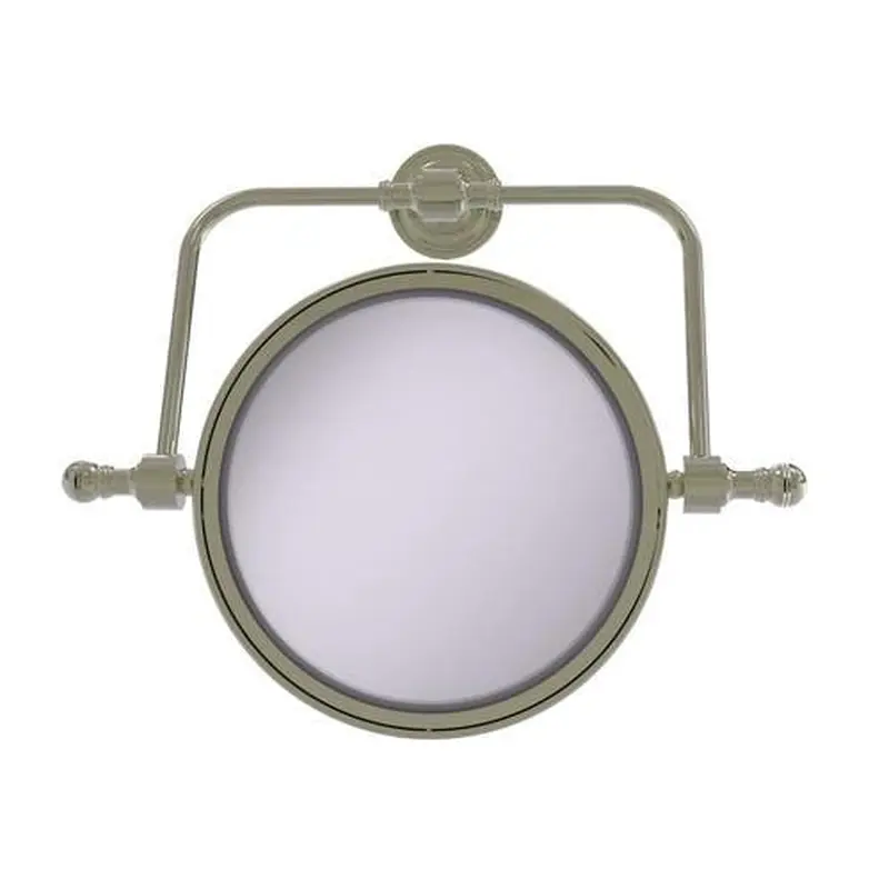 Allied Brass Retro Dot 7-in x 8-in Polished Nickel Double-Sided Magnifying Wall-Mounted Vanity Mirror