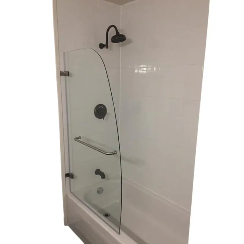 Aqua Uno 60 in. x 58 in. Semi-Frameless Hinged Tub Door in Brushed NickelChrome / Clear / 104
