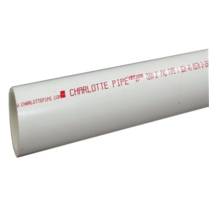 Charlotte Pipe PVC 07112 0800 Pipe, 1-1/2 in, 20 ft L, SCH 40 Schedule, PVC, White