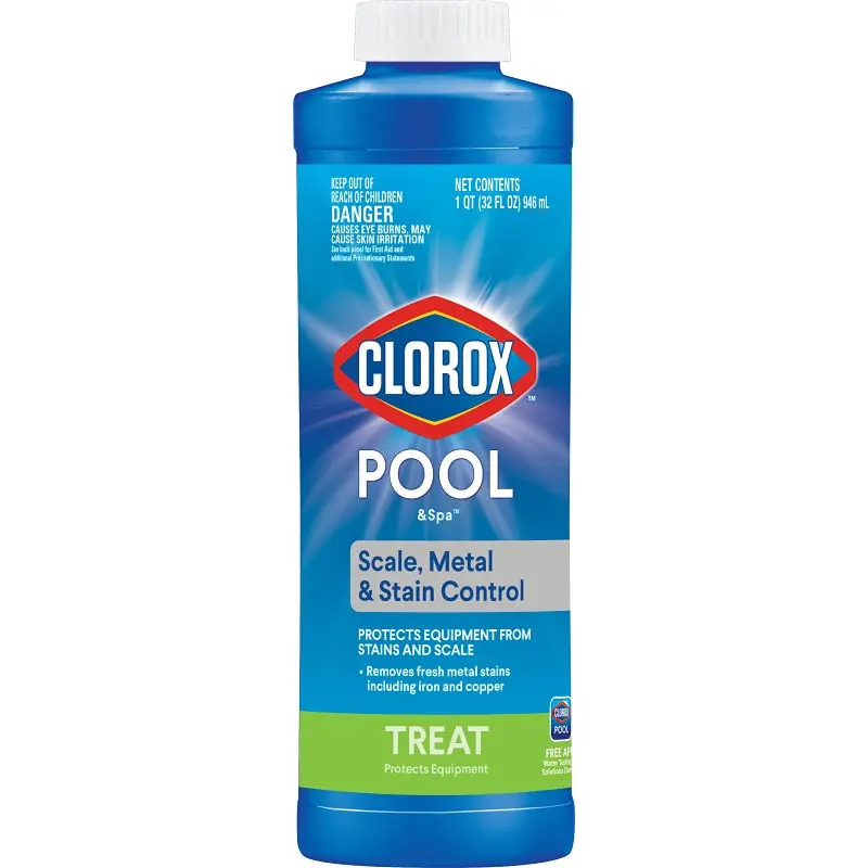 Clorox POOL & Spa 50033CLX Scale, 32 oz, Liquid, Slight, Light Amber