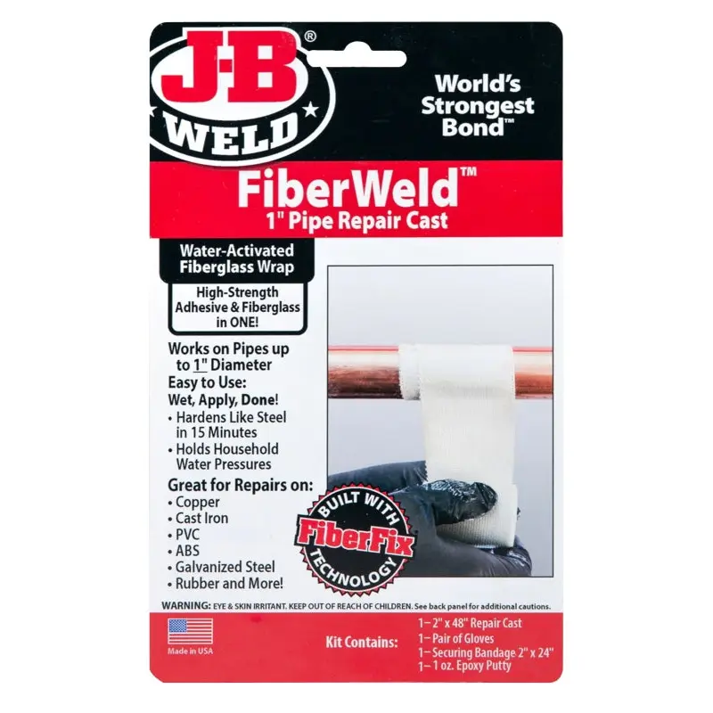 J-B Weld FiberWeld 38248 Pipe Repair Cast, 48 in L, 2 in W, Fiberglass, Off-White