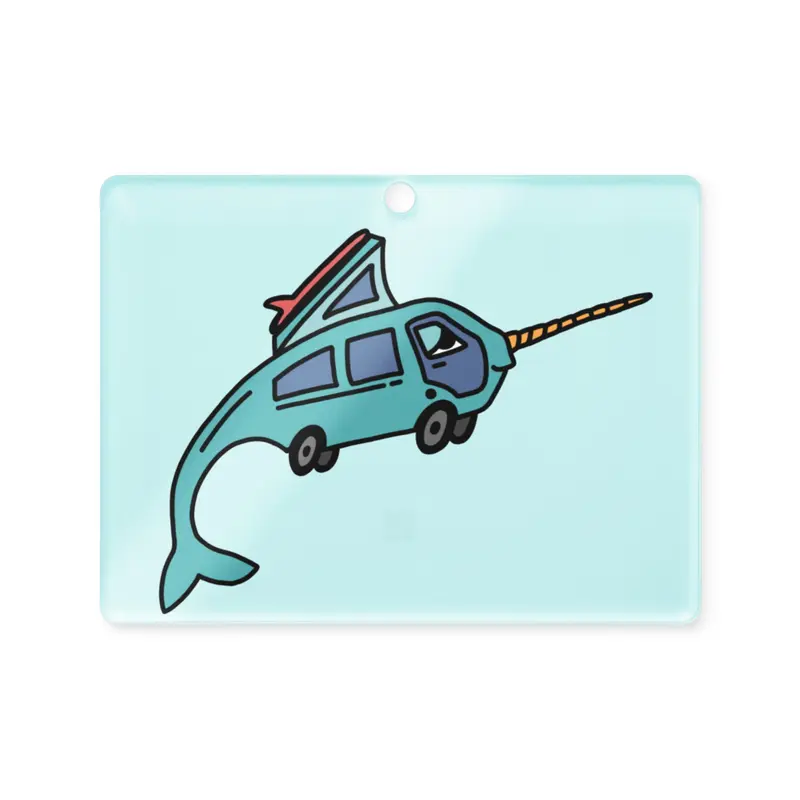 Narwhal Ned Acrylic OrnamentCircle