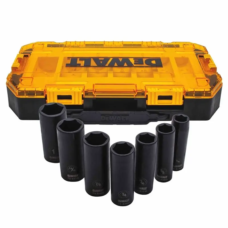 DEWALT DWMT74736 7 Piece 1/2 in Drive Deep Impact Socket Set