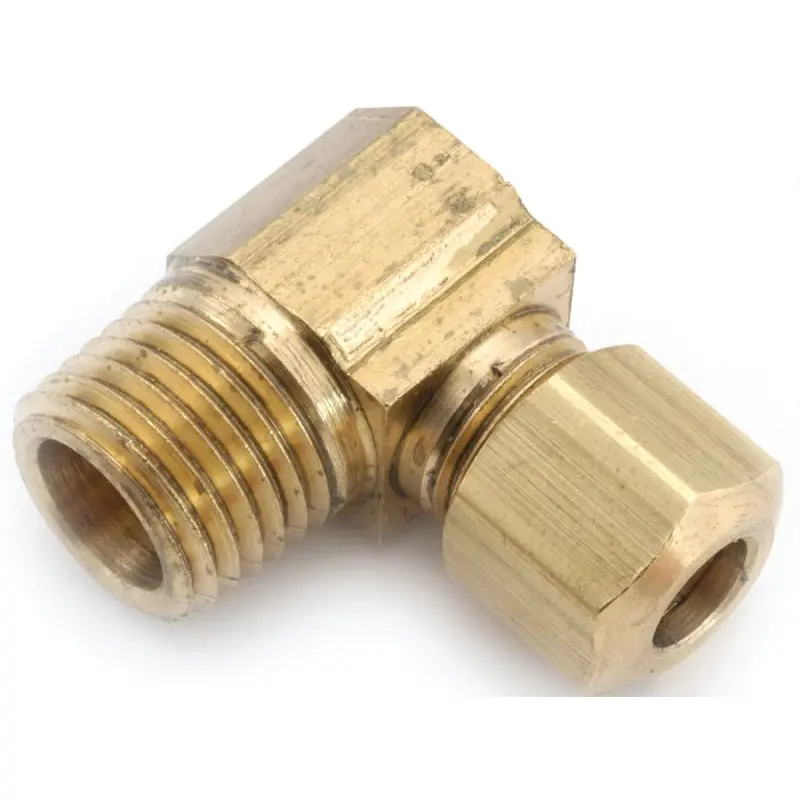 Anderson Metals 750069-0608 Tube Elbow, 3/8 x 1/2 in, 90 deg Angle, Brass, 200 psi Pressure