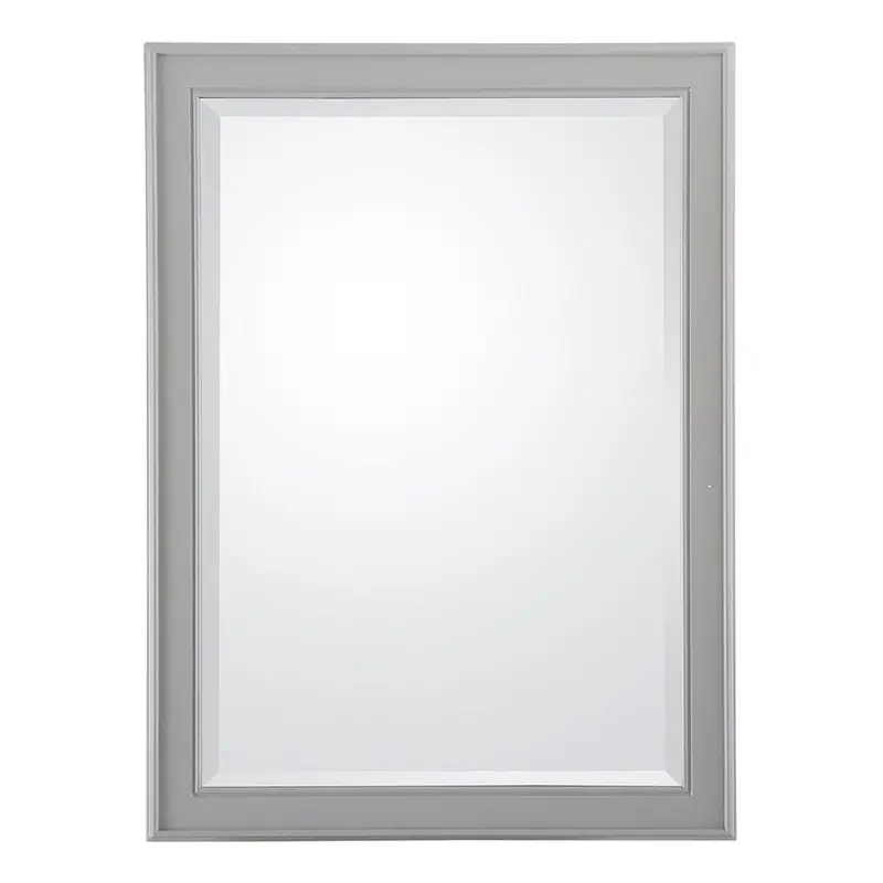 24 in. W x 32 in. H Framed Rectangular Beveled Edge Bathroom Vanity Mirror in GreyWhite / 14.08