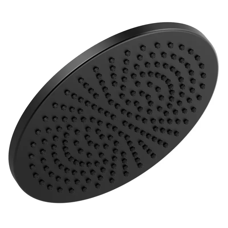 1-Spray 11.8 in. Single Wall Mount Fixed Rain Shower Head in Matte BlackChampagne Bronze / 5.756