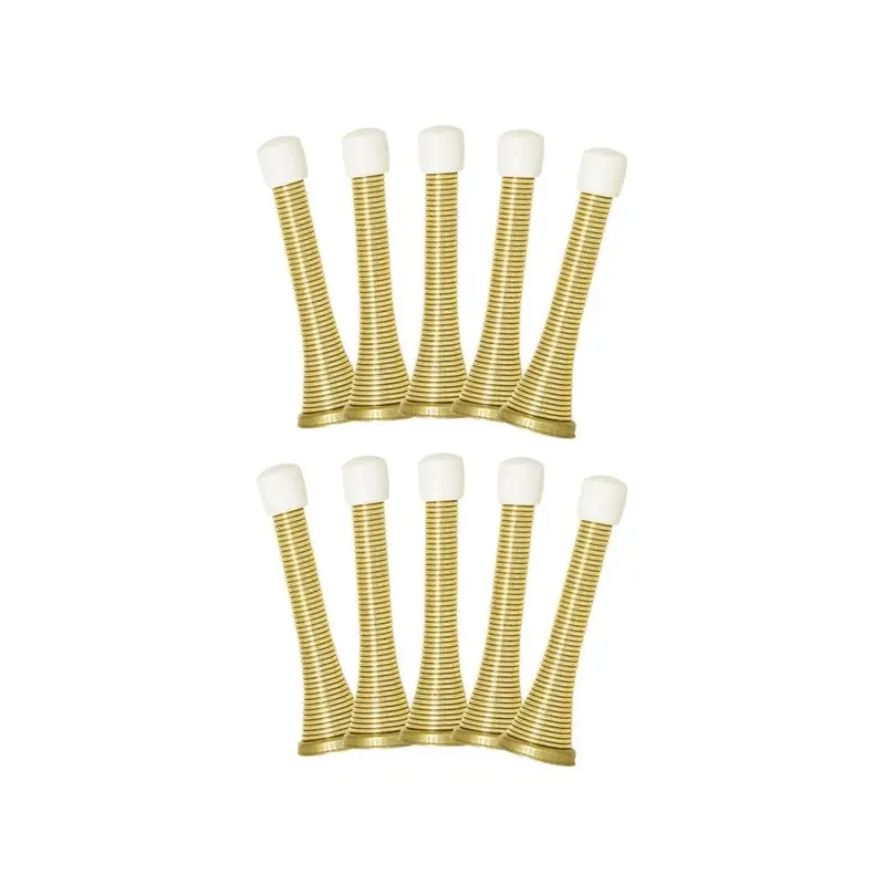3-1/8 in. Polished Brass Spring Door Stop Value Pack (10 per Pack)0.06 / package
