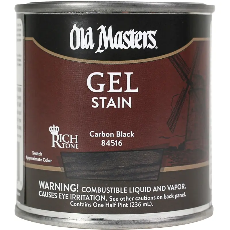Old Masters 84516 Gel Stain, Carbon Black, Liquid, 0.5 pt