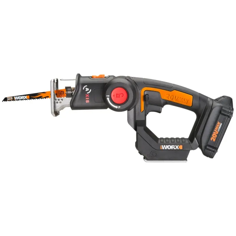 WORX WX550L Reciprocating and Jig Saw, Battery Included, 20 V, 1.5 Ah, 3/4 in L Stroke