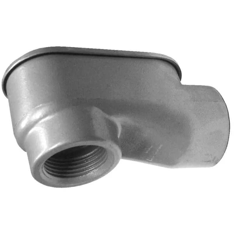 BWF 501V Service Entrance Elbow, 3/4 in Hub, Threaded, Aluminum, Gray, Powder-Coated