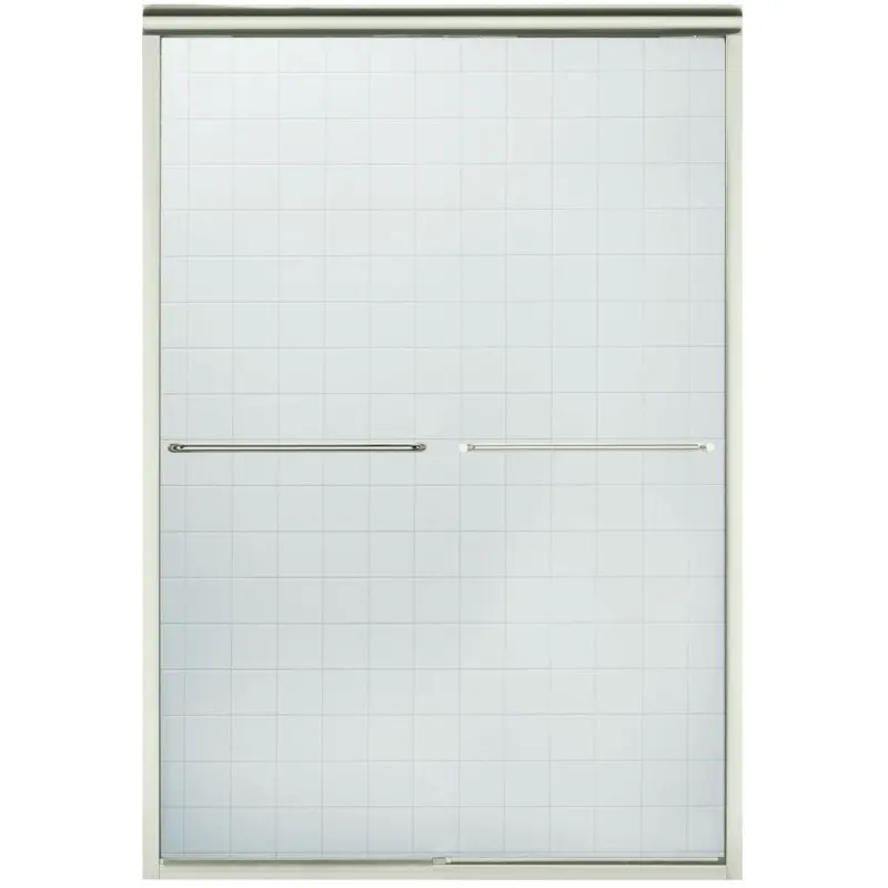 Sterling Finesse Series 5475-48N-G05 Shower Door, Clear Glass, Tempered Glass, Frameless Frame, Aluminum Frame