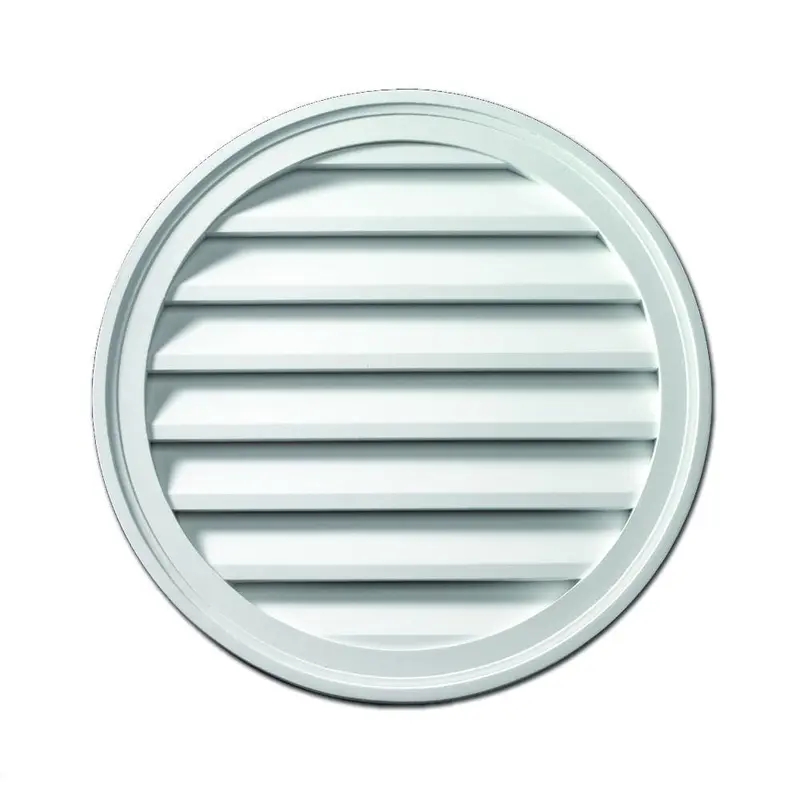 24 in. x 24 in. Round White Polyurethane Weather Resistant Gable Louver VentWhite / 3.3 / Round