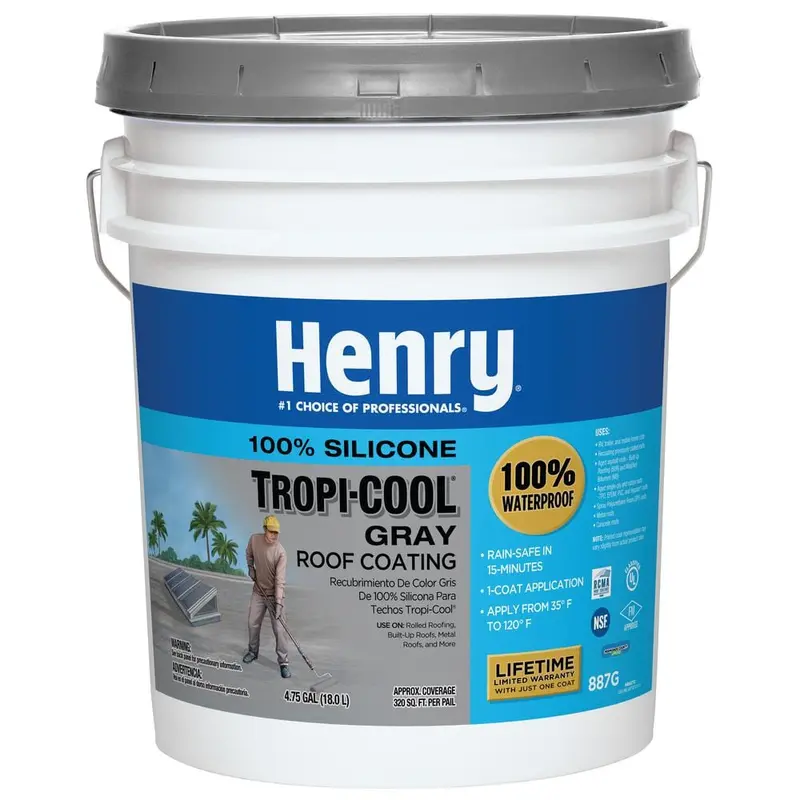 4.75 Gal. 887G Tropi-Cool 100% Silicone Gray Roof Coating55 / each