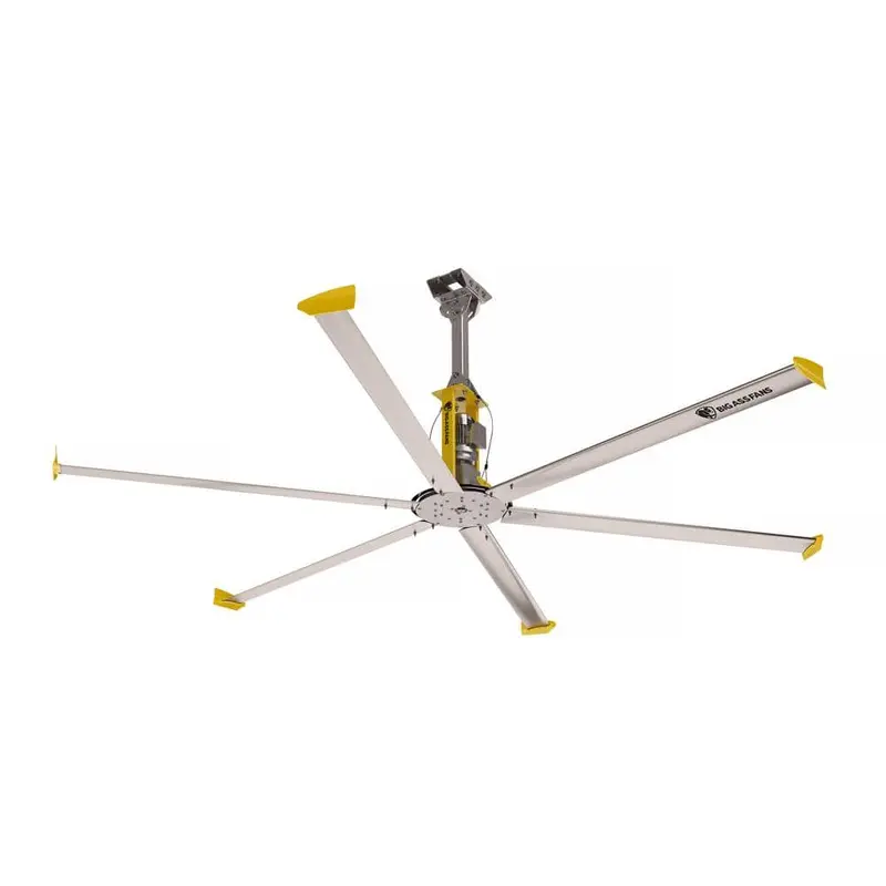 4900 14 ft. Indoor Silver and Yellow Aluminum Shop Ceiling Fan with Wall Controleach