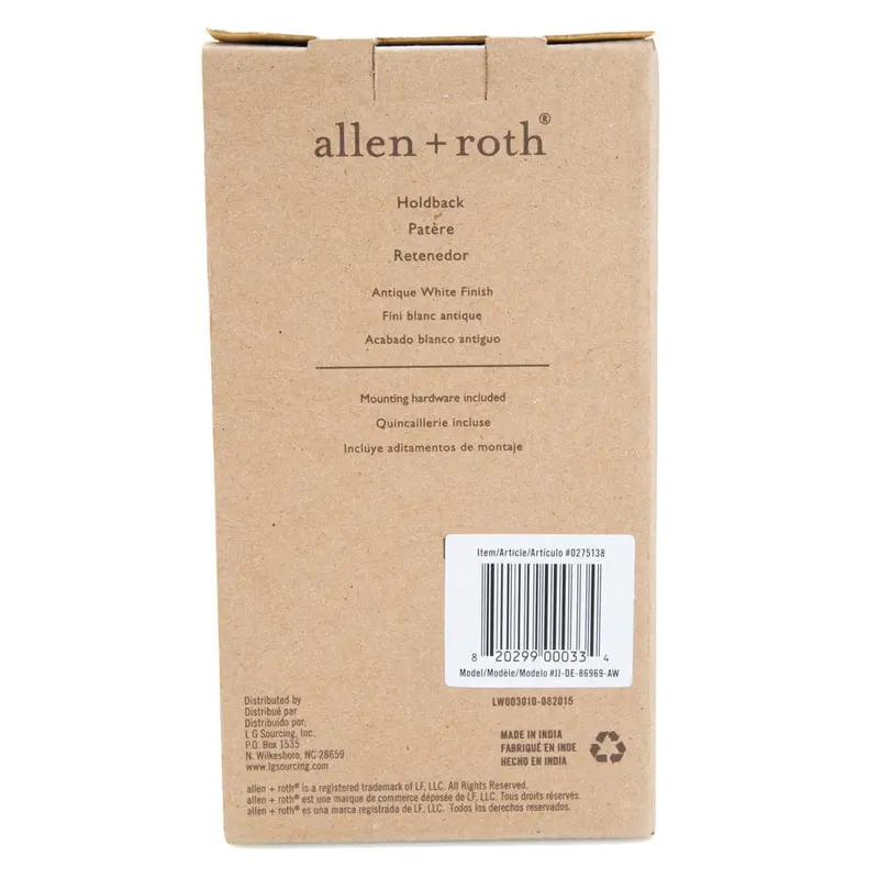 allen   roth Antique White Steel Curtain Holdbacks
