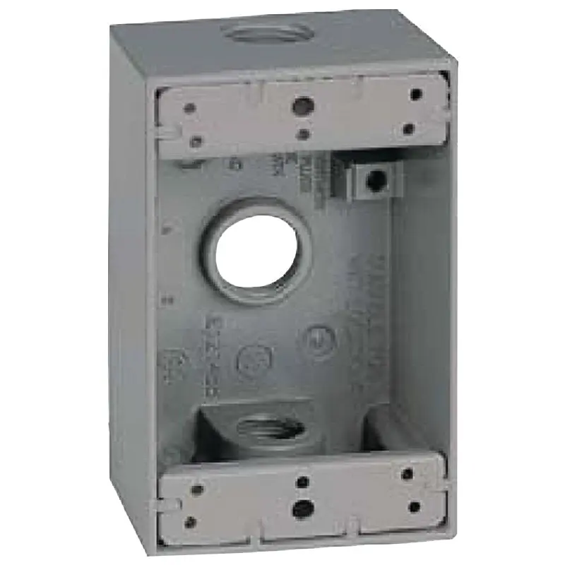 Orbit 1B50 1B50-3 Weatherproof Box, 2-3/4 in W, 2 in D, 4-1/2 in H, 1 -Knockout, Screw Mounting, NEMA 3R, Gray