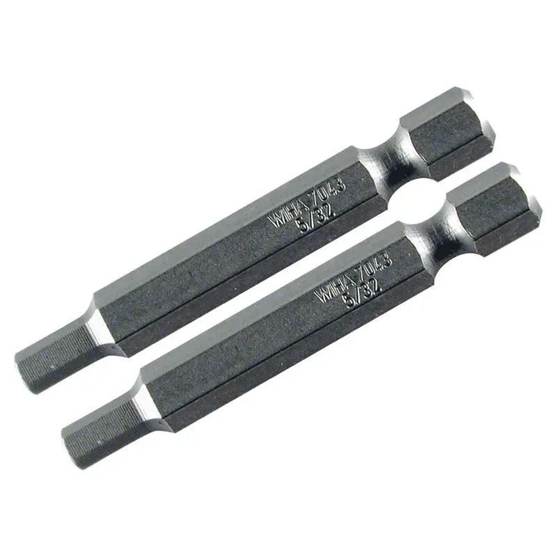 Wiha Hex Inch Power Bit 7/32 x 50mm Pack of 2 Bits