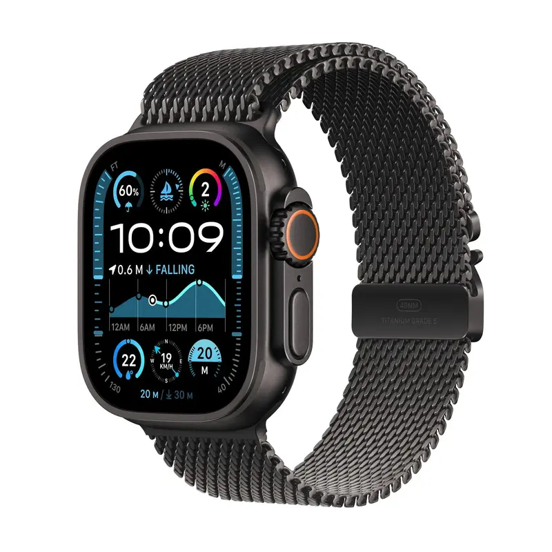 Apple Watch Ultra2 GPS Cellular 49mm Black Titanium Case | Black Titanium Milanese Loop
Small