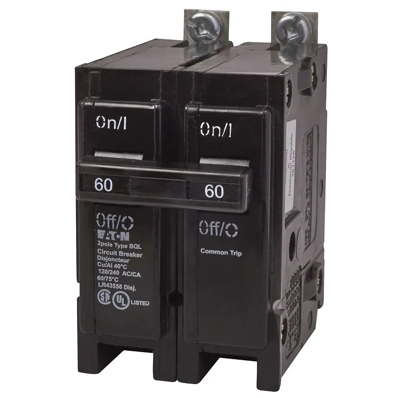 Eaton BQL260 Replacement Classic Circuit Breaker, Type BQL, 60 A, 2-Pole, 120/240 VAC