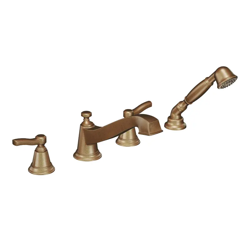 Rothbury Chrome two-handle low arc roman tub faucet includes hand showerChrome