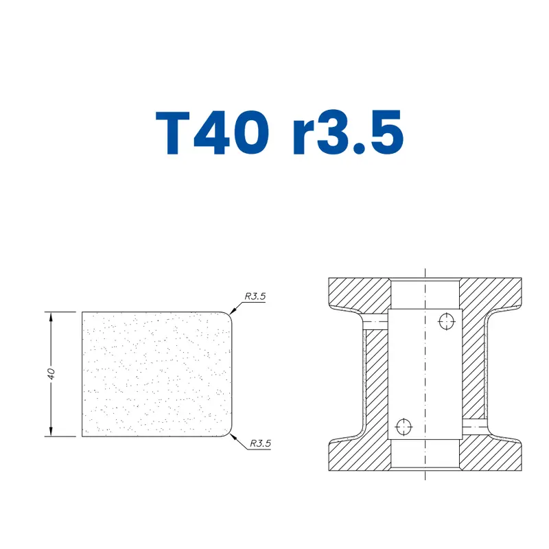 T40 r3.5 (40mm Eased Top & Bottom r3.5)EHS Kit (All materials high speed) / 1