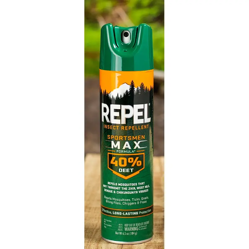 Repel Sportsmen Max HG-33801 Insect Repellent, 6.5 oz, Aerosol Can, Liquid, Pale Yellow, Deet, Ethanol
