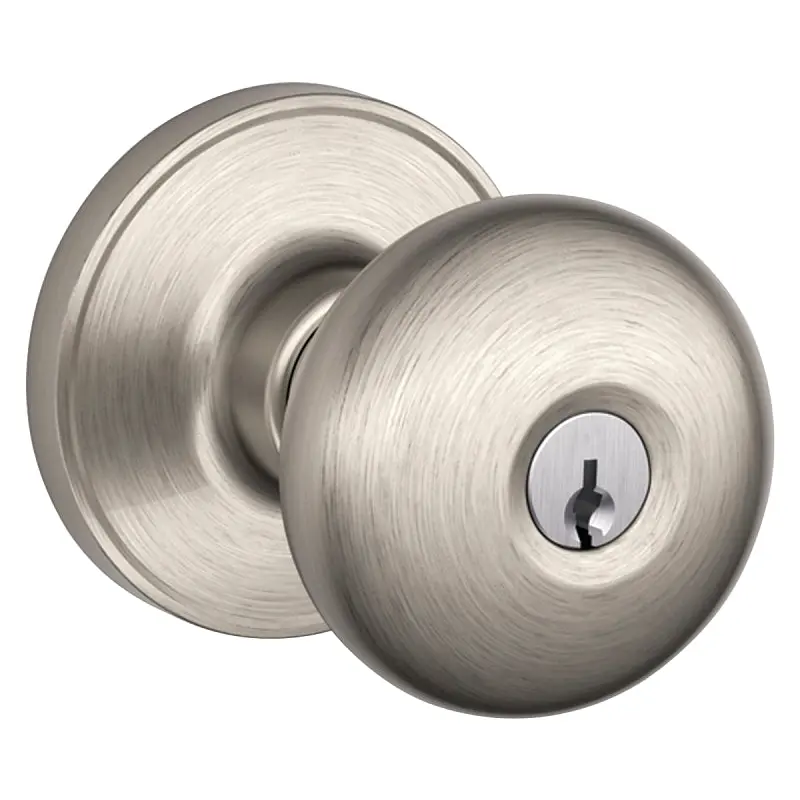 Schlage J Series J54 STR 619 Entry Knob, Knob Handle, Satin Nickel, Metal, C Keyway, Re-Key Technology: Traditional