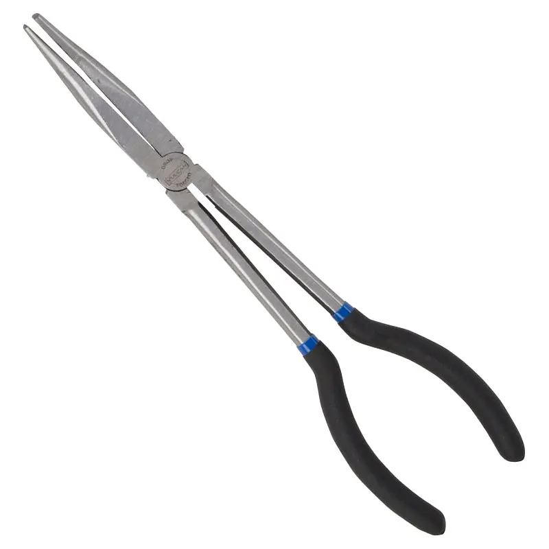 Vulcan JL-PR51100-15 Bent Nose Plier, 11 in OAL, 7.5 cm Jaw Opening, Black Handle, Non-Slip Grip Handle, 3/4 in W Jaw
