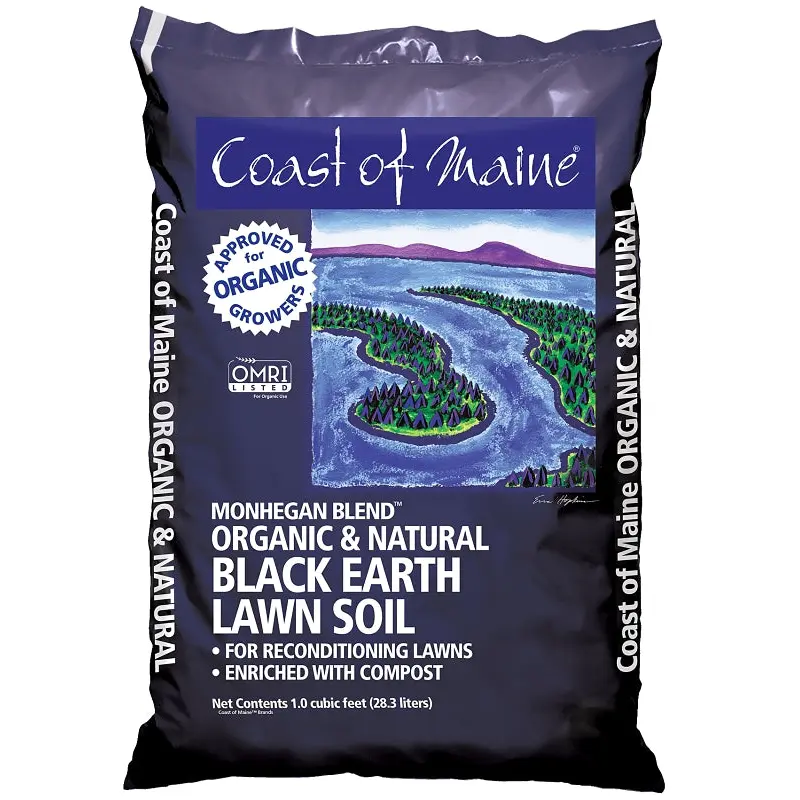 Coast of Maine 1CBMG Earth Lawn Soil, 10 to 15 sq-ft Coverage Area, Black, 1 cu-ft Bag