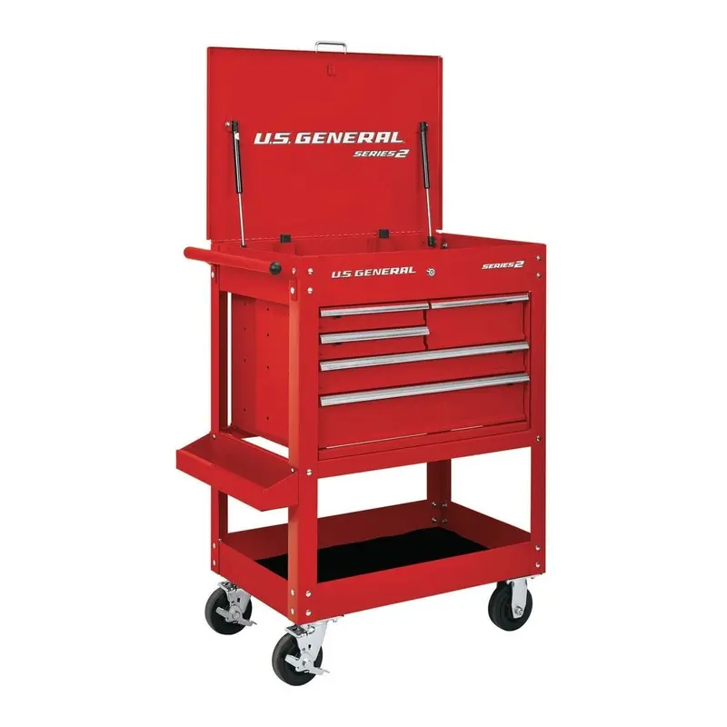 30 in. 5 Drawer Red Mechanic's Cart