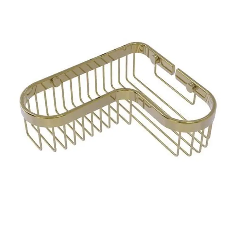 Allied Brass Corner Toiletry Shower Basket in Unlacquered Brass