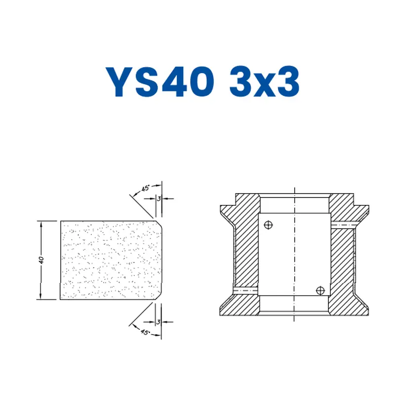 YS40 3x3(40mm Double Chamfer 3x3)EHS Kit (All materials high speed) / 1