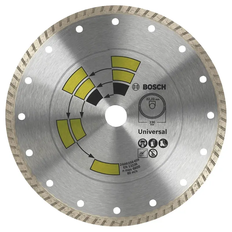 Diamond Cutting Disc Universal Turbo with Continuous Diamond Rim for Grinder 125x22.23 mm