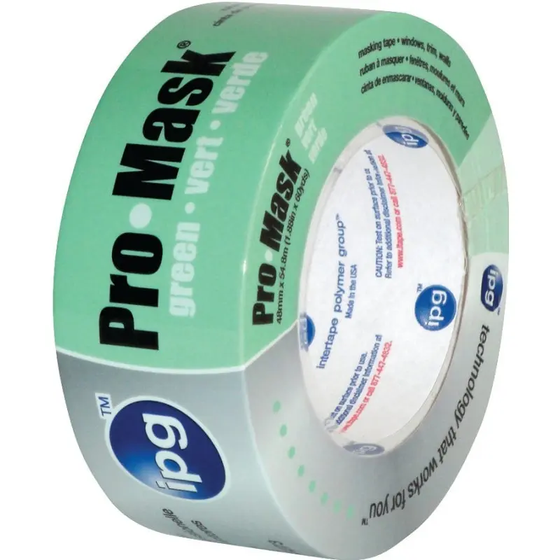 IPG 5802-.75 Masking Tape, 60 yd L, 3/4 in W, Crepe Paper Backing, Light Green