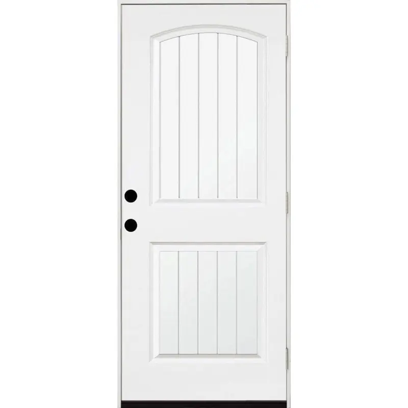 32 in. x 80 in. Premium 2-Panel Plank Primed White Steel Prehung Front Door with 32 in. Left-Hand Outswing & 4 in. WallWhite Primed / 32 x 80 / Left-Hand/Inswing