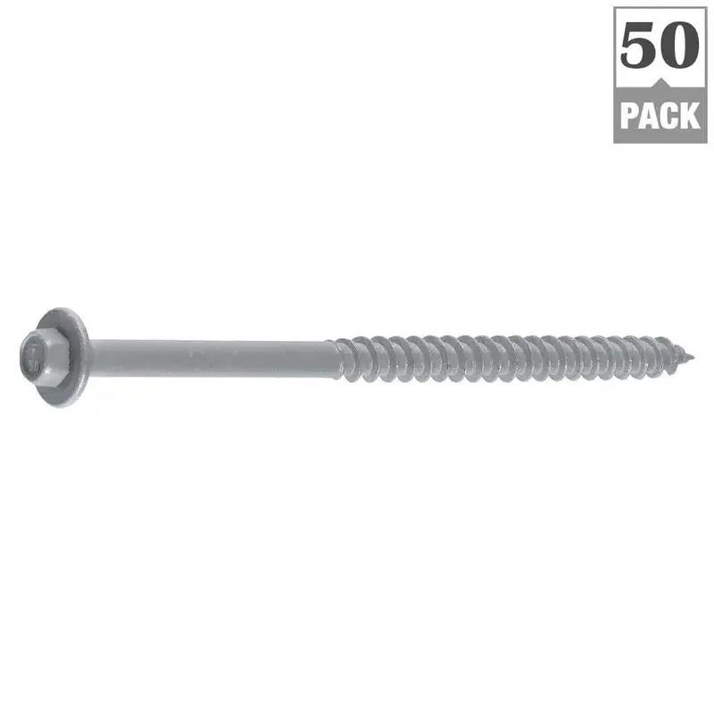 1/4 in. 5 in. LedgerLok Coarse Steel External Hex Drive, Flat Head Ledger Board Wood Screw Fasteners (50-Pack)3.45 / 50 / 3.45