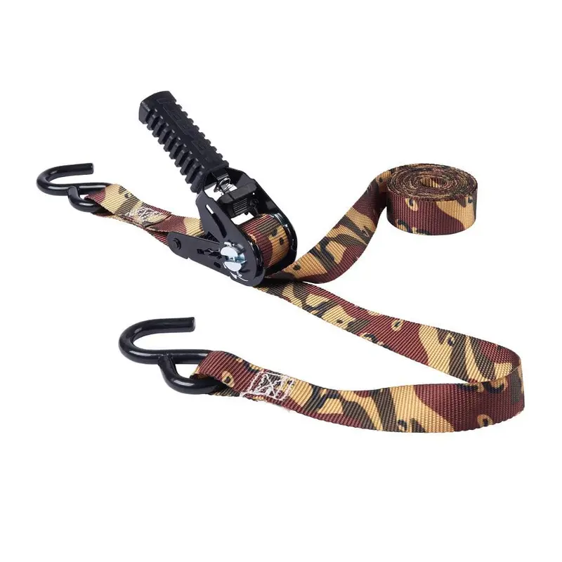 1 in. x 12 ft. Camo 4 in. Pistol Grip Ratchet Tie Down