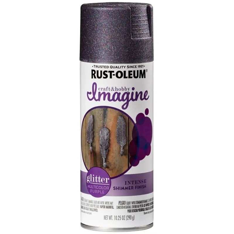 Rust-Oleum Imagine 354071 Craft Spray Paint, Glitter, Multi-Color/Purple, 10.25 oz, Can