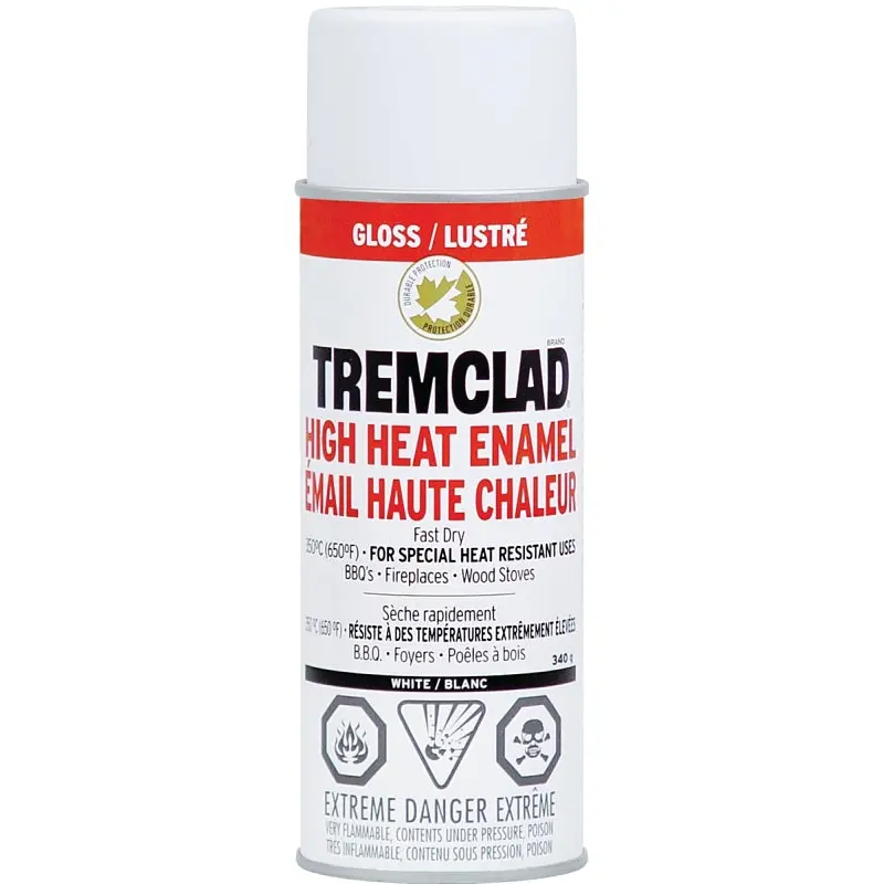 Tremclad 29304522 High Heat Spray Paint, Gloss, White, 340 g, Can