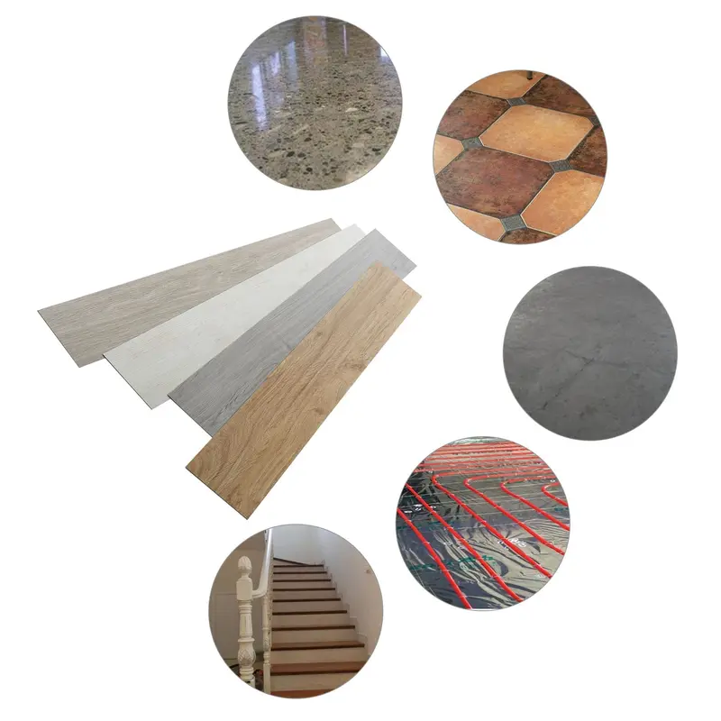 6" x 36" 16 PCS Vinyl Floor Planks Adhesive Floor Tiles 2.0mm Thick Easy InstallationBeige